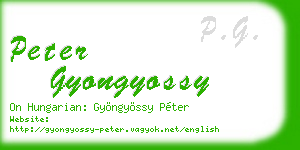 peter gyongyossy business card